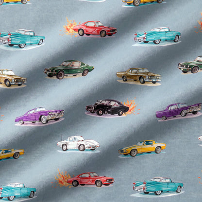 Bamboo Long Sleeve PJ Set Vintage Cars