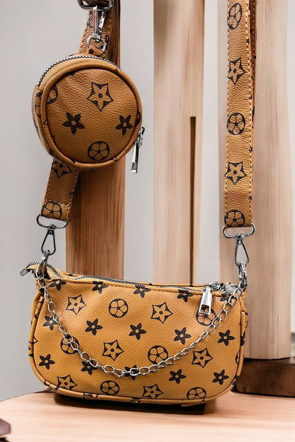 Khaki star LV Inspired crossbody purse