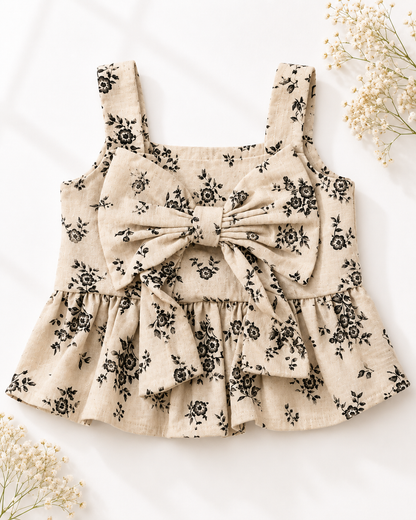 Bow Front Top - Sepia Garden