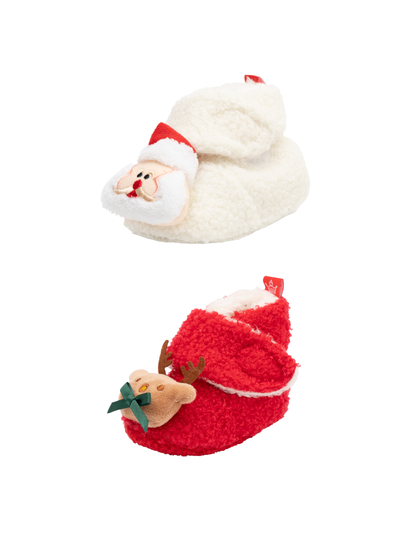 Soft Christmas Baby Booties