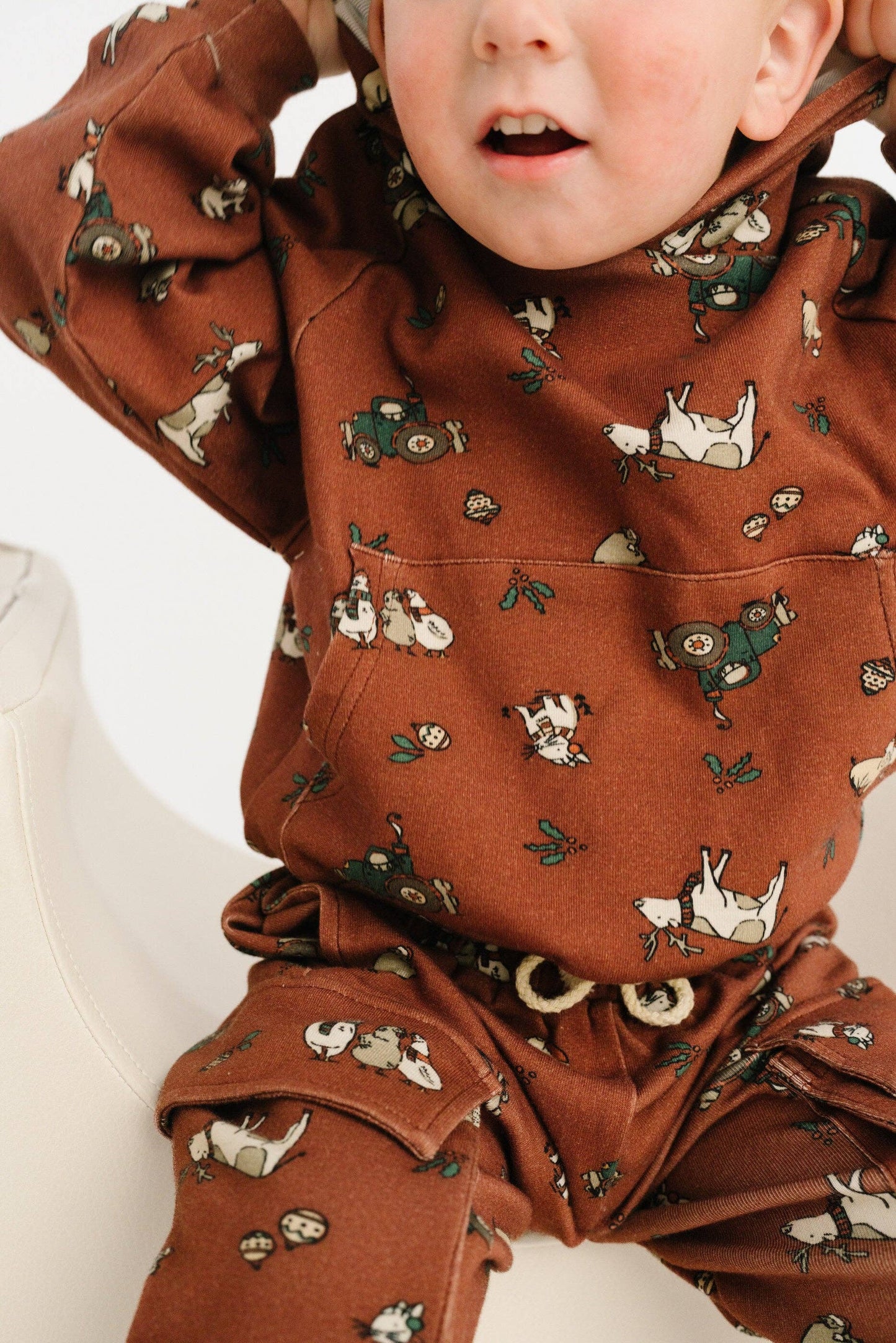 Christmas Farm Cargo Hoodie Set