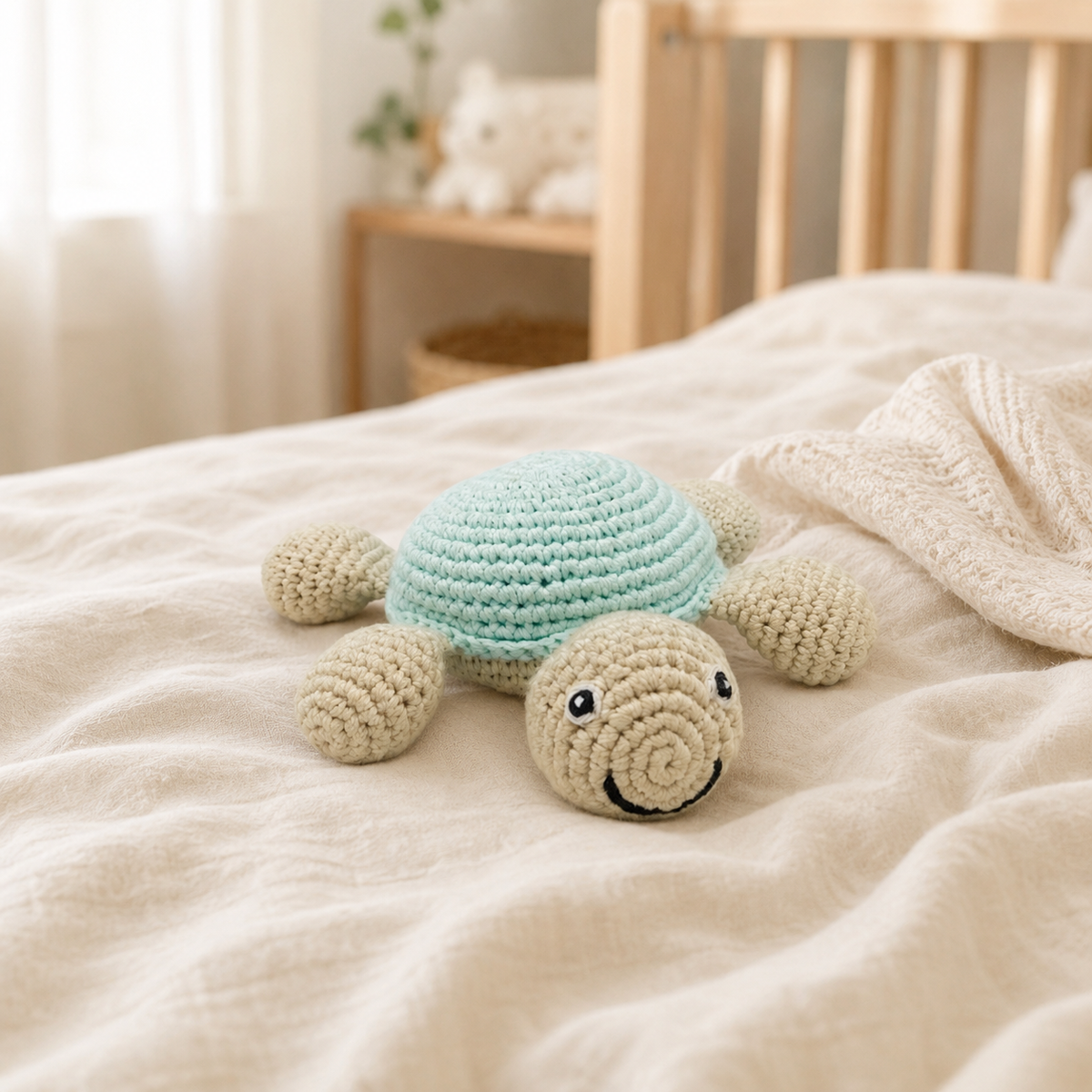 Lullaby Stitch | Turtle Rattle - Blue