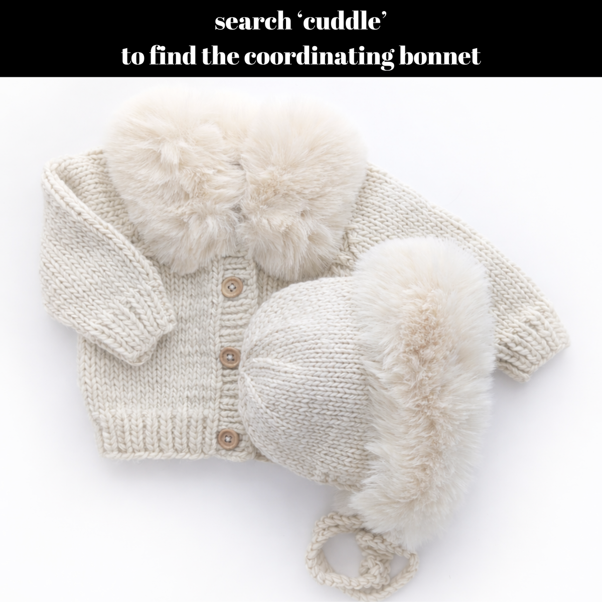 Fur Collar Natural Cardigan Sweater