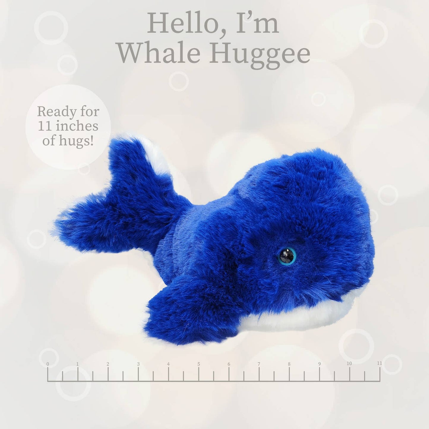 World's Softest Plush Huggee 11 inch-Blue Baby Whale