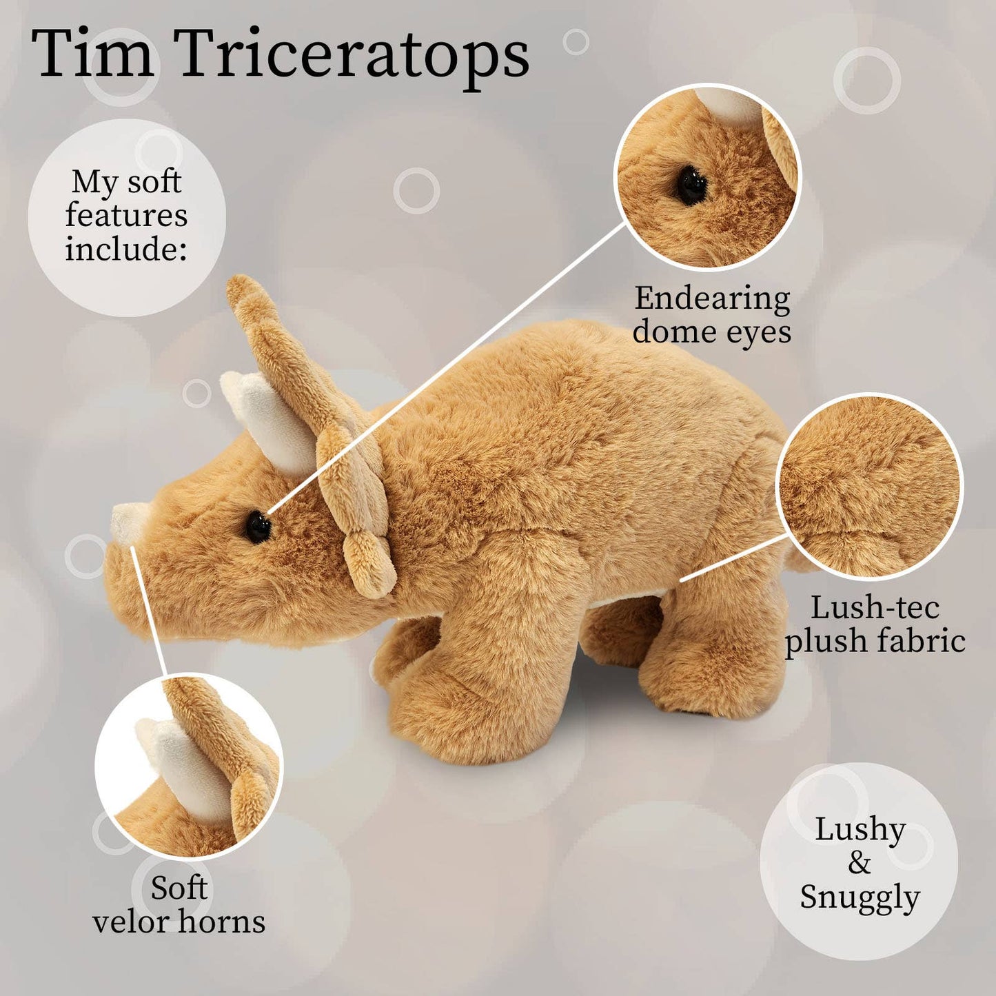 World's Softest Lushee 16 inch Tim Triceratops Plush Toy