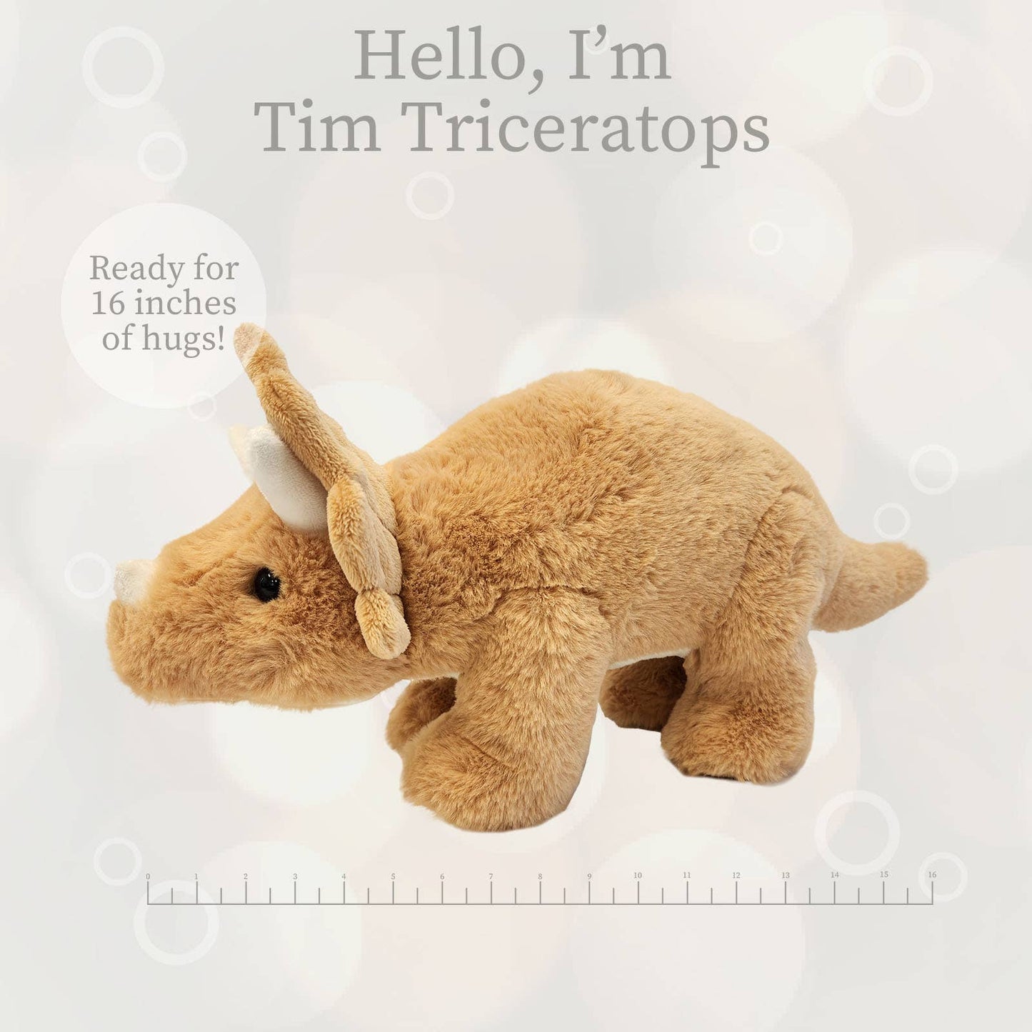 World's Softest Lushee 16 inch Tim Triceratops Plush Toy