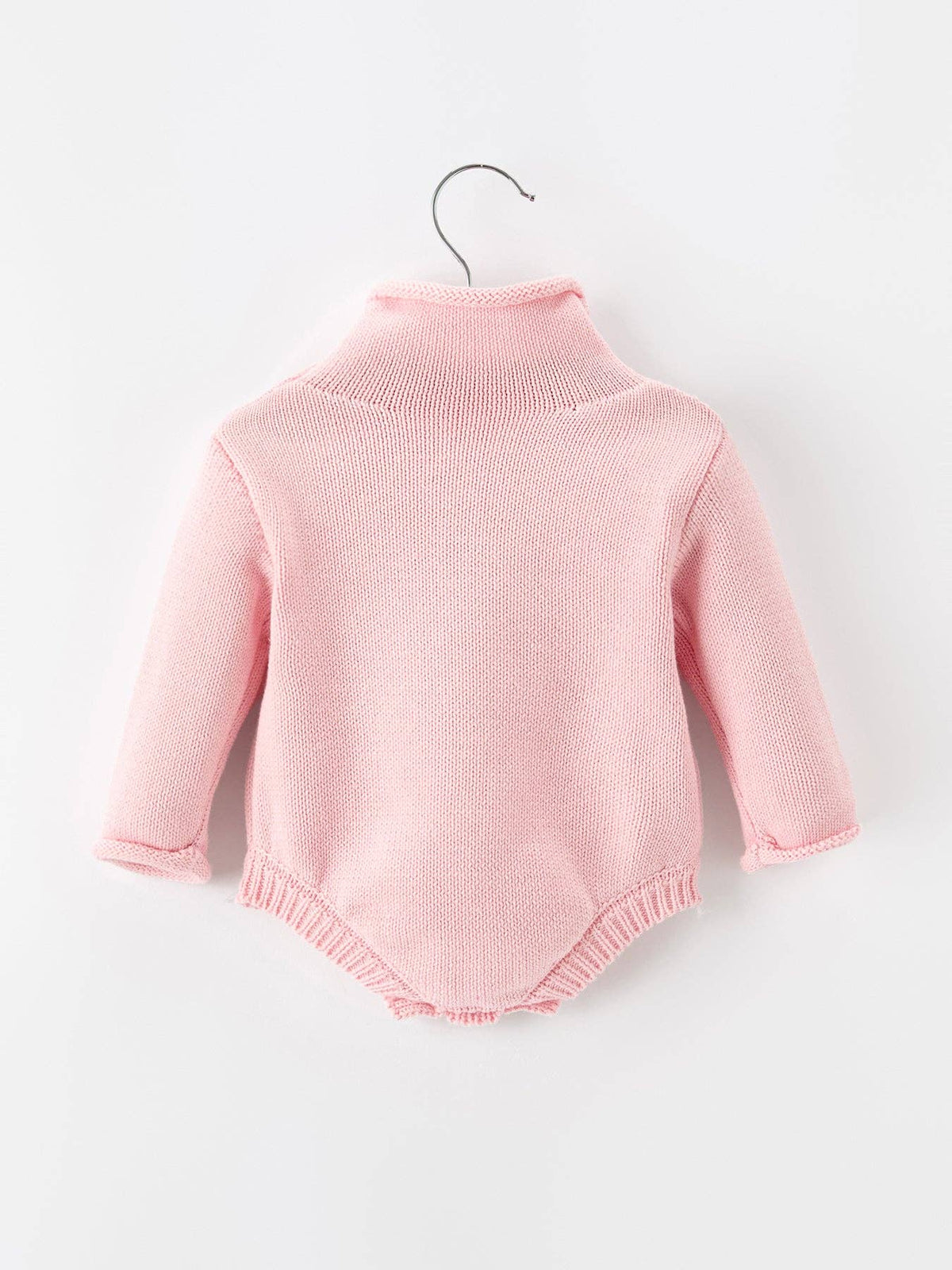 Christmas Candy Cane Bow Knit Baby Girls Romper