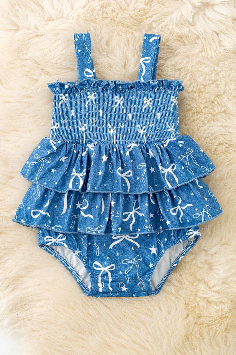 Blue Denim w/ bows bodysuit