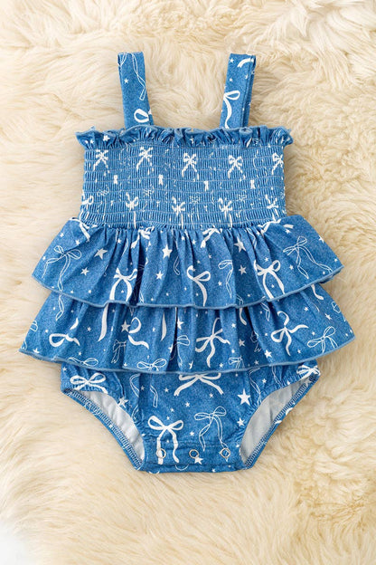 Blue Denim w/ bows bodysuit