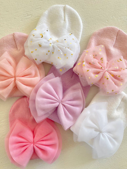 Baby's First Hat®, White Star Tulle Bow
