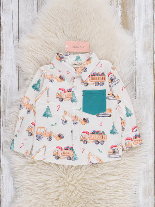 Christmas Truckloads Button-Up Shirt