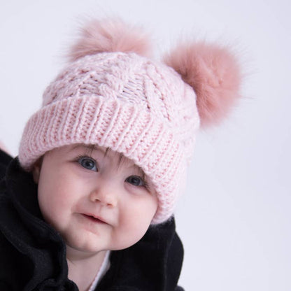 Blush Pink Fluff Beanie Hat
