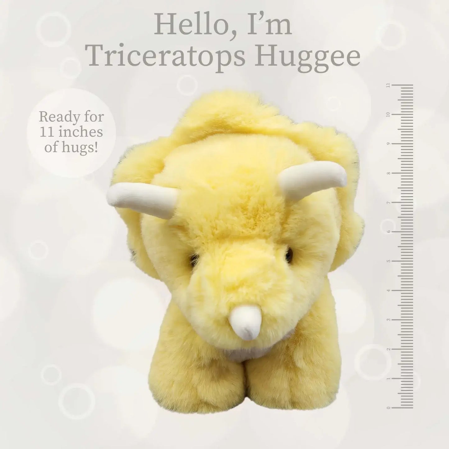 World's Softest Plush Huggee 11inch- Baby Yellow Triceratops