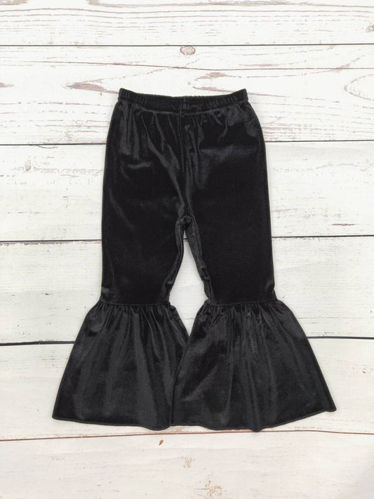 Girls Black Velvet Pants