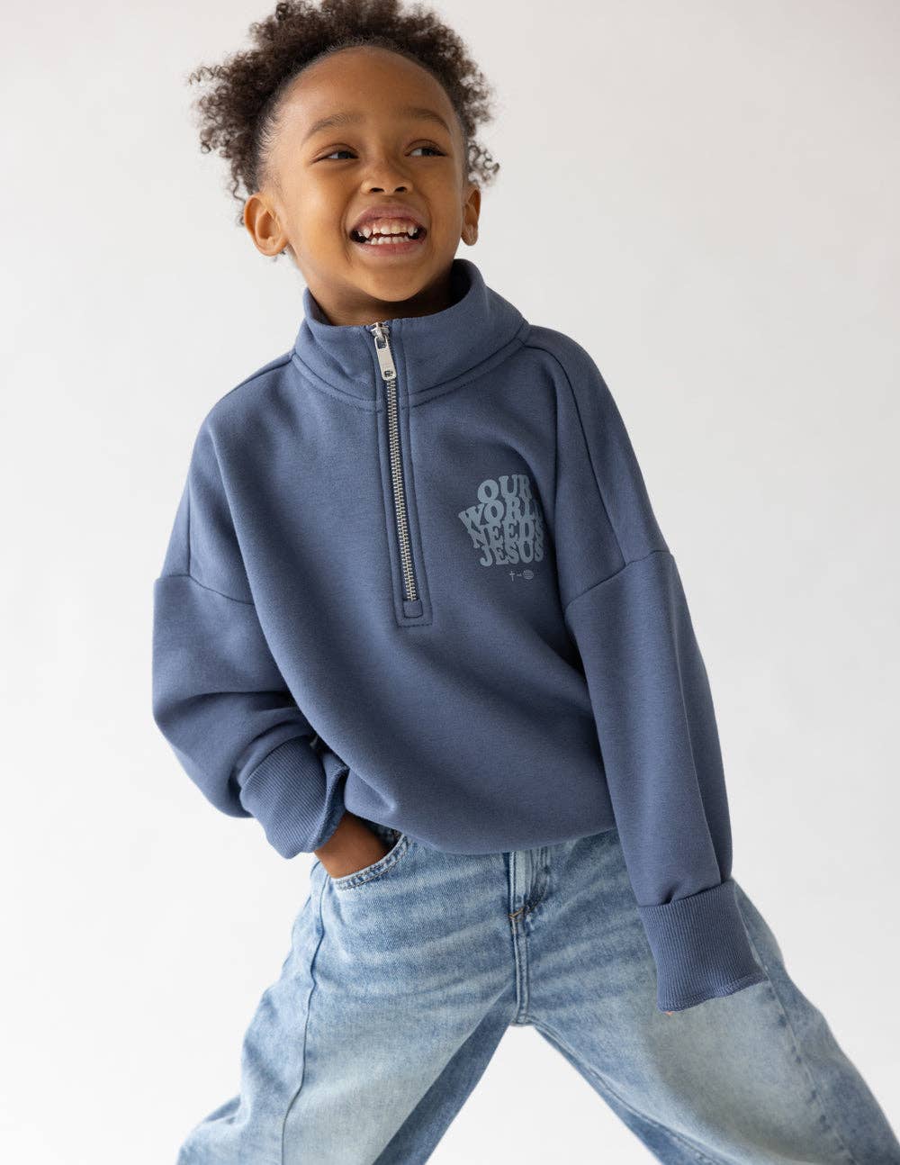 "Our World Needs Jesus" | Kids Half-Zip