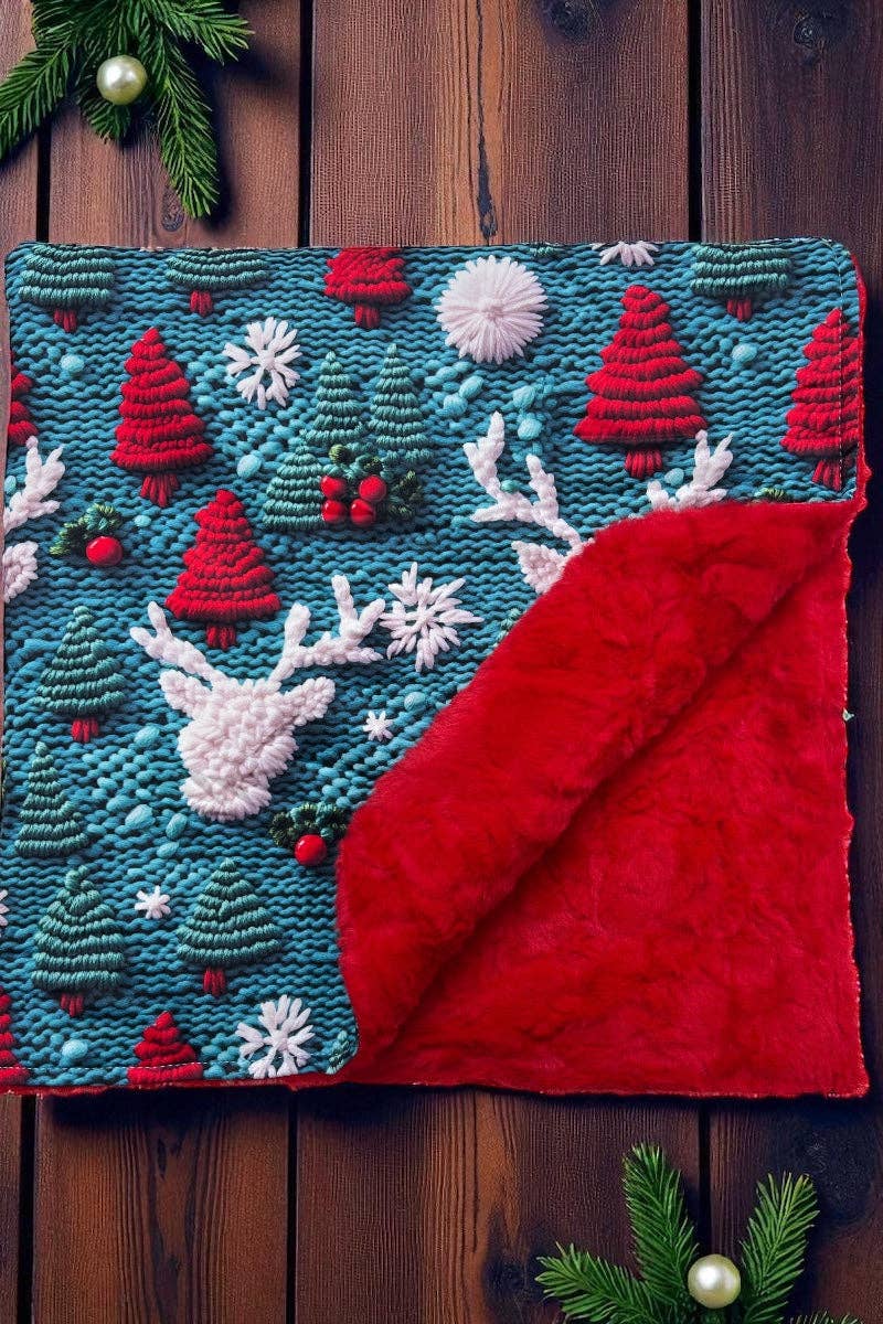 Reindeer Christmas Baby Blanket | 32x32