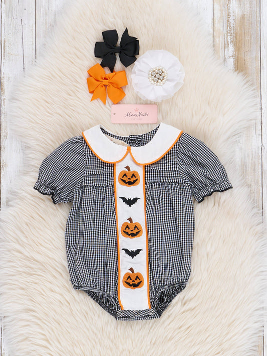 Gingham Bats & Jacks Bubble Romper