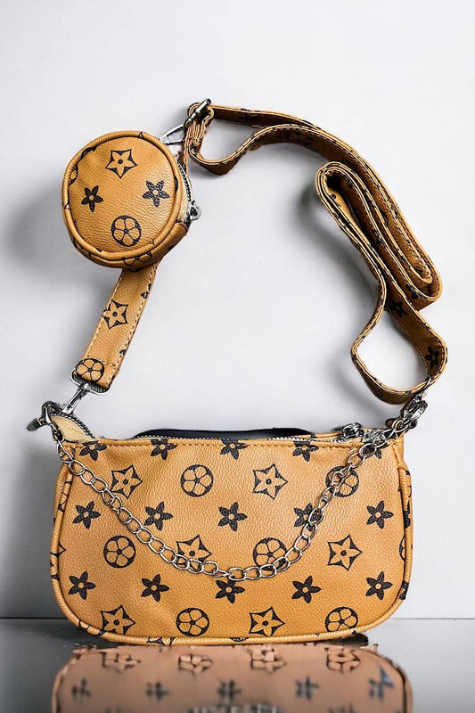 Khaki star LV Inspired crossbody purse
