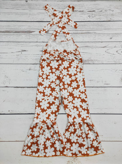 Groovy Flower Printed Girls Jumpsuit