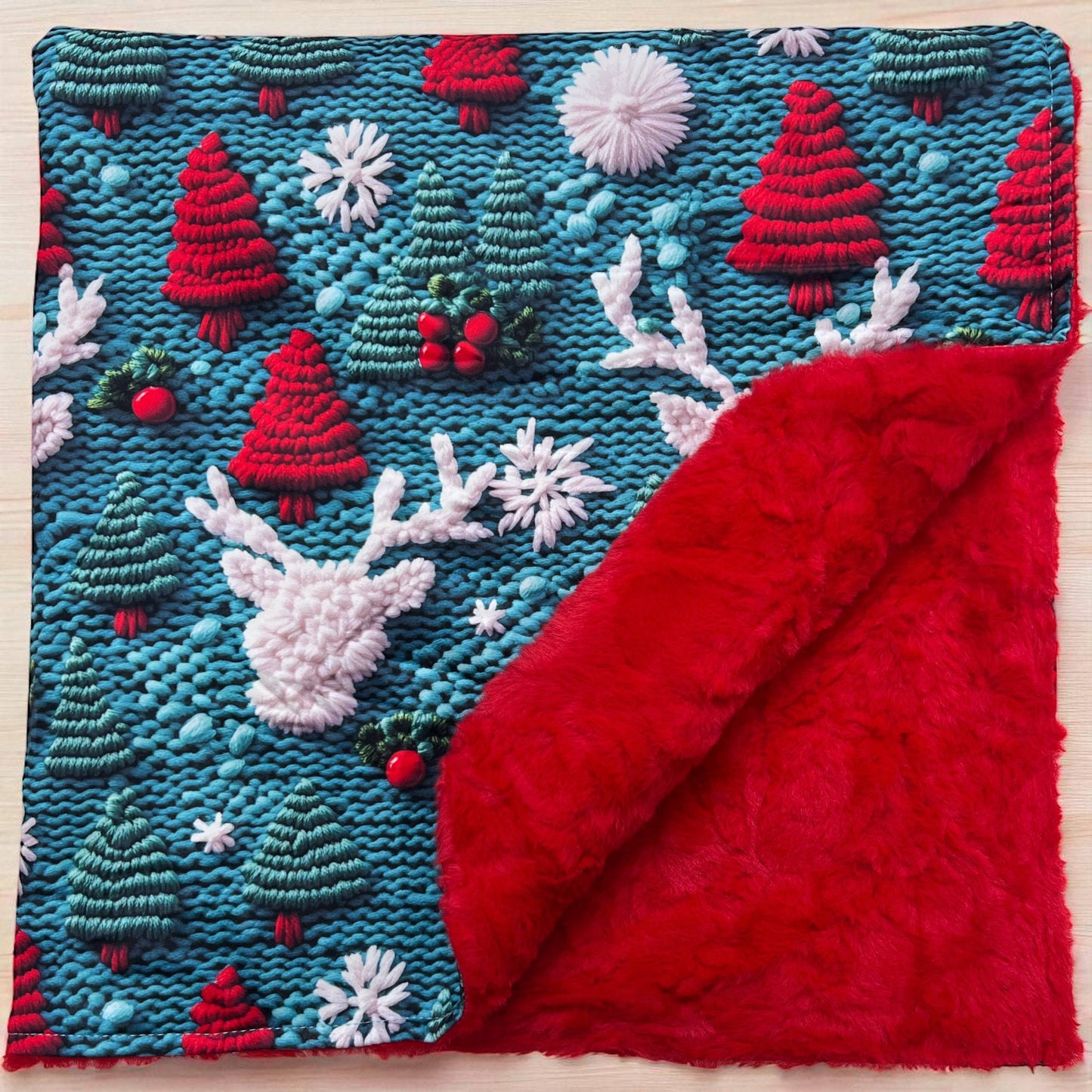 Reindeer Christmas Baby Blanket | 32x32
