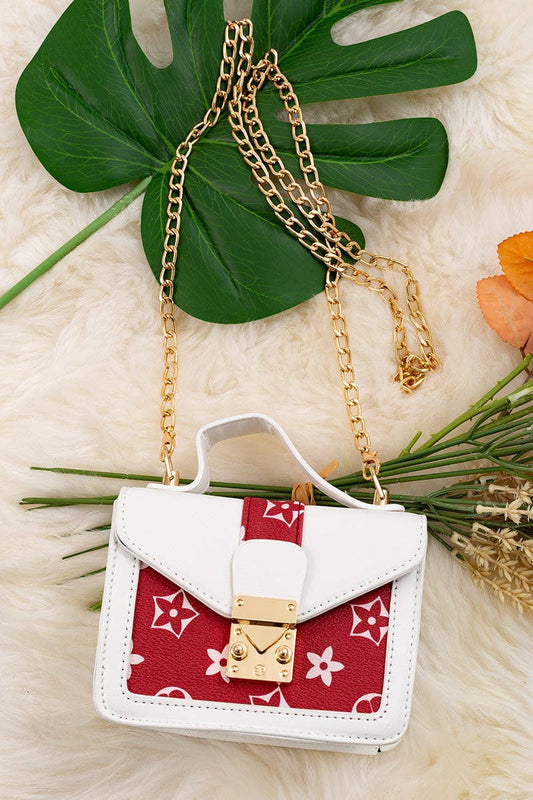 White/Red Mini Inspired LV Purse