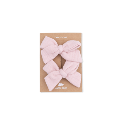 Solid Muslin Lotus - 2 Pack Bow Clips