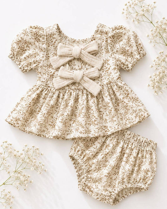 Quinn Bow-Back Top & Bloomer Set - Wisteria Smoke