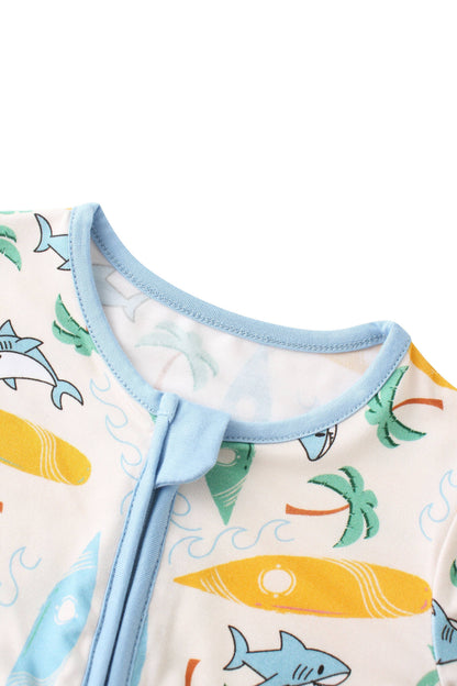 Surf's Up Bamboo Baby Convertible Zippy Romper