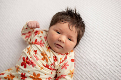 70s Groovy Flower Knotted Baby Gown