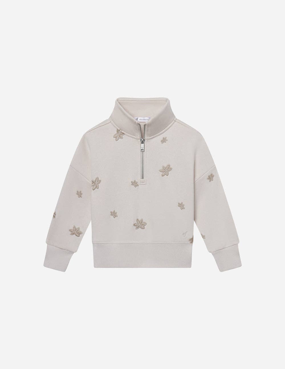 Embroidered Floral, Kids Half-Zip