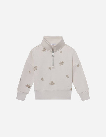 Embroidered Floral, Kids Half-Zip