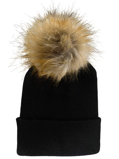 Baby's First Hat, Black Fur Pom