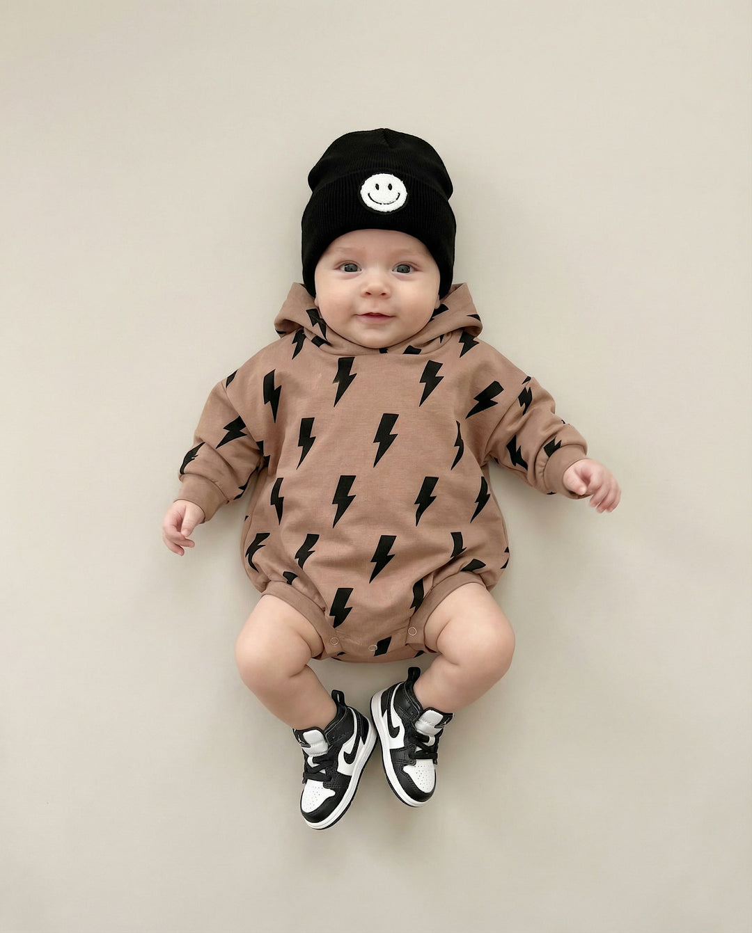 Hooded Bubble Romper | Mocha Bolts