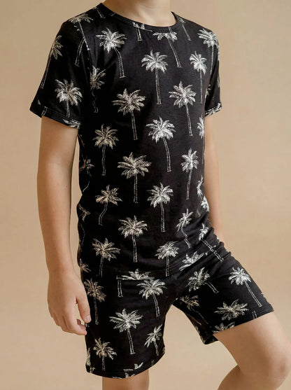 Bamboo Shorts Set | Palm Style Black